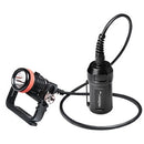 Orca D620 Canister Torch underwater dive light with 2700 lumens, lockable rotary switch, adjustable handle, and 150m depth rating
