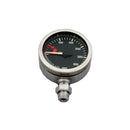 Nautilus SPG52 mm pressure gauge with chrome housing and tempered glass black dial.