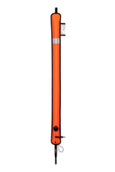 XDEEP Closed DSMB narrow orange 140cm delayed surface marker buoy with reflective tape and message pocket