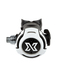 XDEEP LS100 Second Stage scuba diving regulator octopus in black and white design, front view